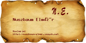 Nuszbaum Elmár névjegykártya